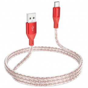  Borofone BX96 Ice crystal USB Type A Type-C 3 A 1  Red (BX96CR) 4