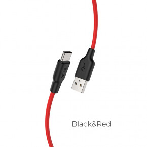  Hoco X 21 USB Type-C 2.4 A 1  Black - Red (6931474711922)