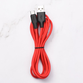  Hoco X 21 USB Type-C 2.4 A 1  Black - Red (6931474711922) 3