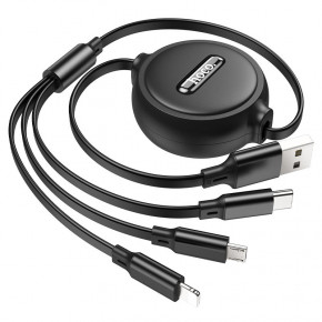   Hoco X75 3 in 1 Lightning - Micro-USB -Type-C 1  Black 4