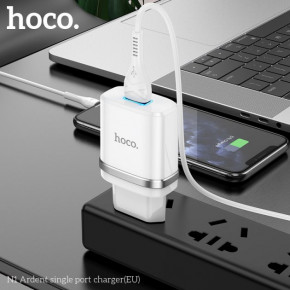  HOCO Ardent single port charger N1 |1USB, 2.4A, 12W| (Safety Certified)  4
