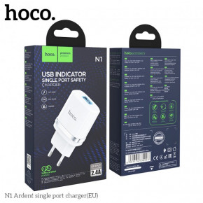   HOCO Ardent single port charger N1 |1USB, 2.4A, 12W| (Safety Certified)  5