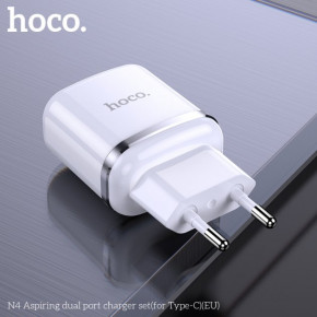   HOCO Type-C cable Aspiring dual Port charger set N4 |2USB, 2.4A| (Safety Certified)  4