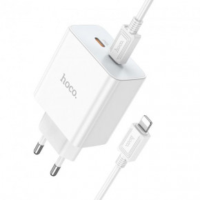   HOCO Type-C to Lightning Cable Leader dual port (2C) charger C108A |2Type-C, 35W/3A, PD/QC|  3