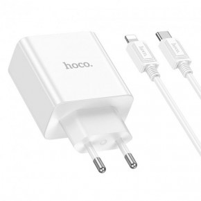   HOCO Type-C to Lightning Cable Leader dual port (2C) charger C108A |2Type-C, 35W/3A, PD/QC|  6