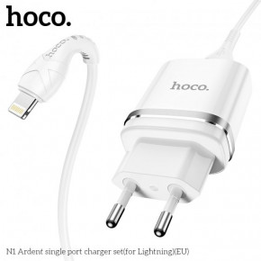   Hoco Lightning Cable Ardent charger set N1 |1USB, 2.4A, 12W| (Safety Certified)  3