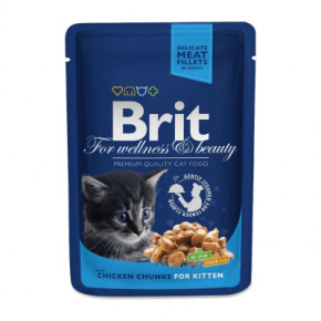     Brit Premium Cat Pouches Chicken Chunks for Kitten 100  (8595602506026)