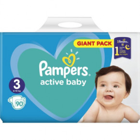  Pampers Active Baby Mid  3 (6-10 ) 90  (8001090949455)