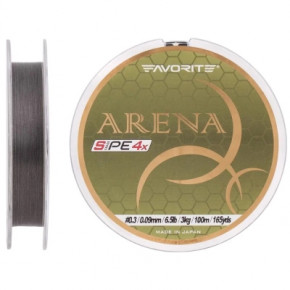  Favorite Arena PE 4x 100m 0.3/0.09mm 6.5lb/3kg Silver Gray (1693.10.94) 3