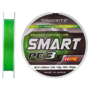  Favorite Smart PE 3x 150 0.15/0.066mm 2.5lb/1.2kg Light Green (1693.10.60) 3