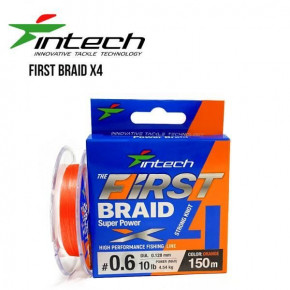   Intech First Braid X4 Orange 150m (0.3 (6lb/2.72kg))