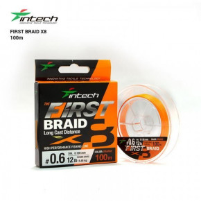   Intech First Braid X8 Orange 100m (2.0 (30lb/13.62kg))