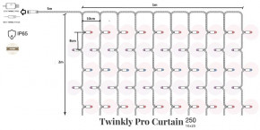  Twinkly Pro Curtain RGBW 250 (10  25) IP65 AWG22 PVC Rubber  (TW-PLC-CU-CA-10X25SPP-GR)