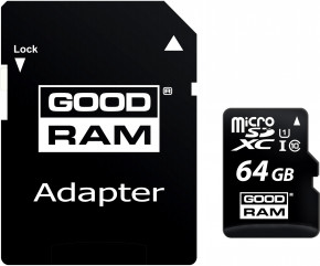   Goodram MicroSDXC 64GB UHS-I Class 10 + SD-adapter (M1AA-0640R12)