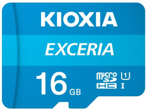   MicroSDHC 16GB UHS-I Class 10 Kioxia Exceria R100MB/s (LMEX1L016GG2) + SD-