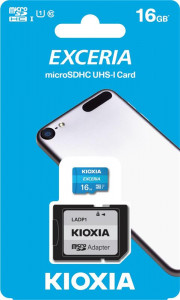   MicroSDHC 16GB UHS-I Class 10 Kioxia Exceria R100MB/s (LMEX1L016GG2) + SD- 5
