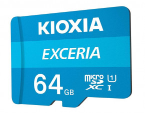   MicroSDXC 64GB UHS-I Class 10 Kioxia Exceria R100MB/s (LMEX1L064GG2) + SD- 3