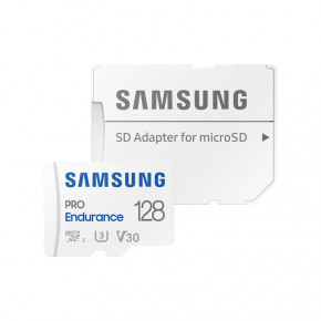   Samsung Pro Endurance NEW 128 GB microSDXC Class 10 UHS-I U3 V30 + SD adapter (MB-MJ128KA)