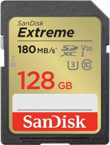   SanDisk SD 128GB C10 UHS-I U3 R180/W90MB/s Extreme V30 (SDSDXVA-128G-GNCIN)