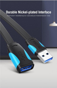 Vention Flat USB-USB 2 m, Black (VAS-A13-B200) 4