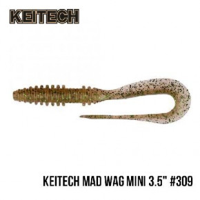  Keitech Mad Wag Mini 3.5 (10) (309 Sahara Olive FLK)