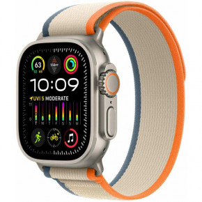 - Apple Watch  Ultra 2 GPS + Cellular 49mm Titanium Case with Orange/Beige Trail Loop - M/L (MRF23)