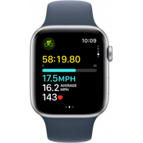 - Apple Watch SE 2023 GPS 44mm Silver Aluminium Case with Storm Blue Sport Band - M/L (MREE3QP/A) 7