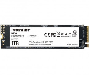  SSD 1TB Patriot P300 M.2 2280 PCIe NVMe 3.0 x4 TLC (P300P1TBM28)