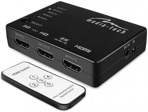  HDMI 5xports HDMI switch, remote controlled, 4K resolution support Media-Tech (MT5207)
