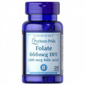   DFE ( ), Folate DFE (Folic Acid), Puritans Pride, 600 /400 , 250  (PTP-11403)