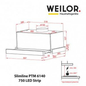   WEILOR Slimline PTM 6140 SS 750 LED Strip 3