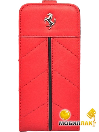   iPhone 5/5S CG Mobile Ferrari Leather Flap Case California Collection Red/Black (FECFFL5R)