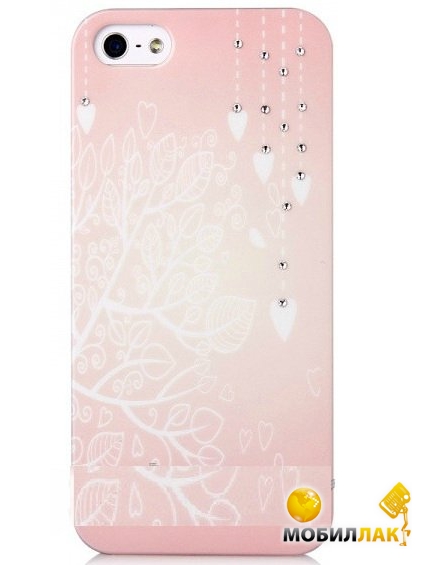 Чехол Joyroom Luminous series Swarovski для iPhone 5C Pink Tree