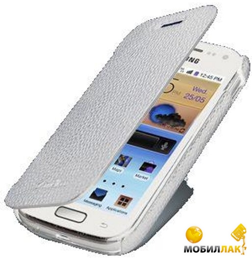  Melkco Book leather case  Samsung i8160 Galaxy Ace II, white (SSAC81LCFB2WELC)