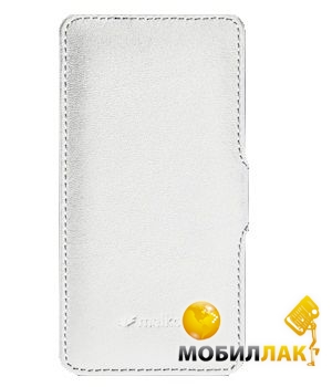   Sony Xperia J ST26i Melkco Leather Case Jacka Face Cover Book White (SEXPEJLCFB2WELC)