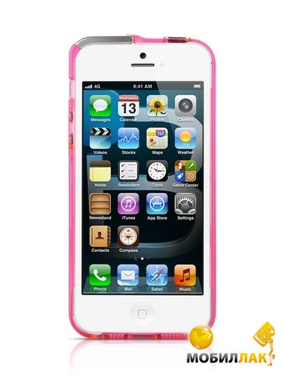 Чехол Usams iPhone 5 2 in 1 Bumper Case Transparent Pink