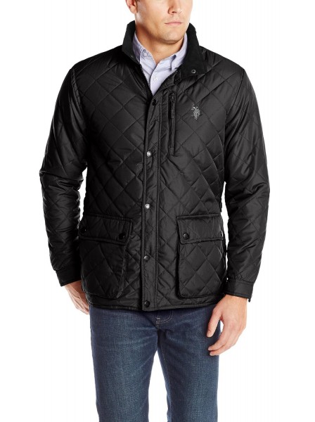   U.S. Polo Assn Diamond Quilted L Black