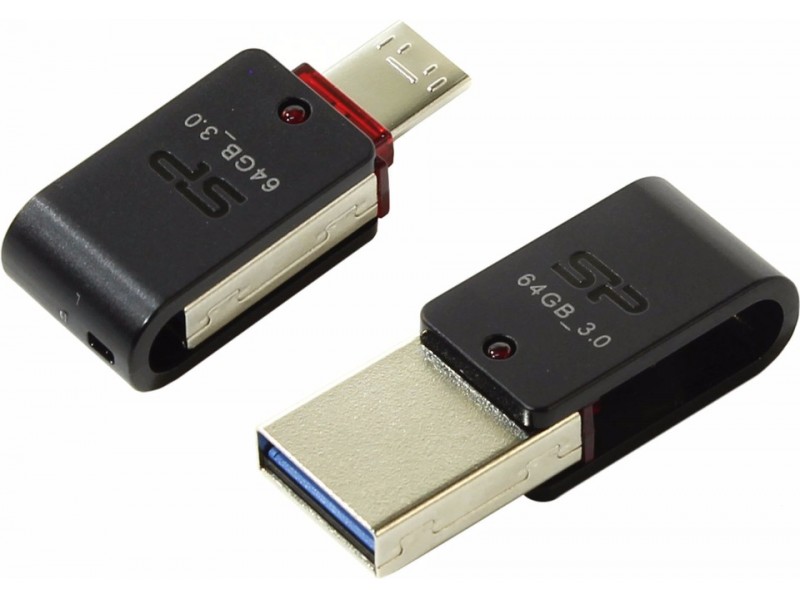Флешка Silicon Power 64GB USB 3.0/microUSB Mobile X31 OTG (SP064GBUF3X31V1K)
