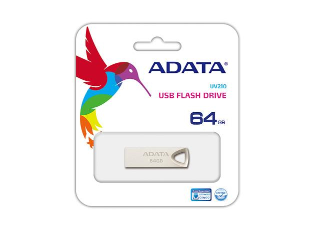 Накопитель A-Data 64GB USB 2.0 UV210 Metal Silver (AUV210-64G-RGD)