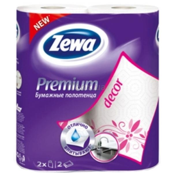 Бумажные полотенца Zewa Premium 2-слойные Белые 2шт (7322540661705)