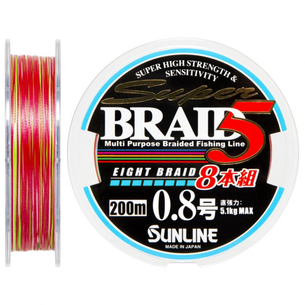 Шнур Sunline Super Braid 5 8 Braid 200 м 0.8/0.148 мм 5.1 кг (1658.08.60)