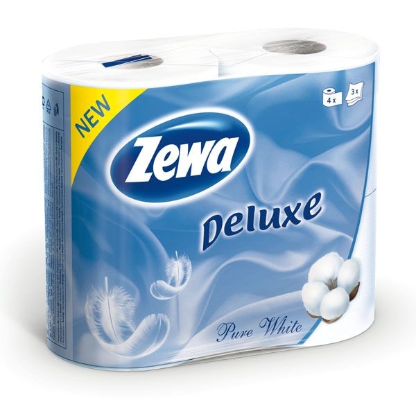 Туалетная бумага Zewa Deluxe 3-слойная Белая 4 шт (7322540313369)