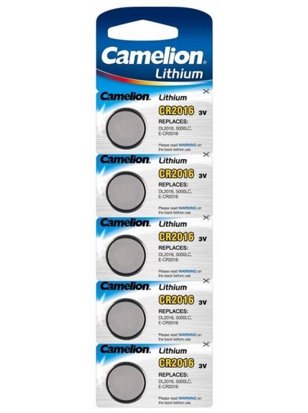  Camelion Lithium Button CR2016 5  (CR2016-BP1)