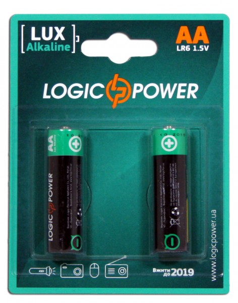 Батарейка LogicPower Alkaline AA LR6 блистер 2шт