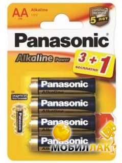  Panasonic Alkaline Power AA BLI 4 (3+1)