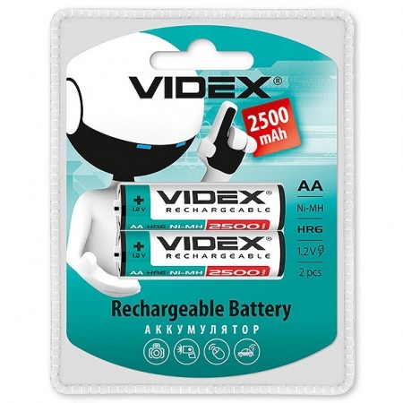 Аккумуляторы Videx HR6/AA 2500MAH double blister/2pcs 20/200