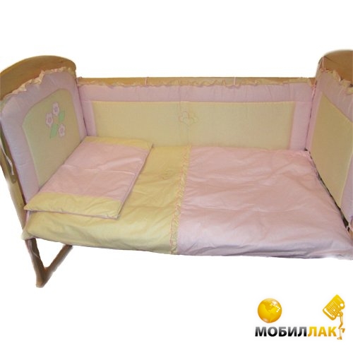 Набор для детской кроватки Ассоль Весна Желто-розовый (20951)