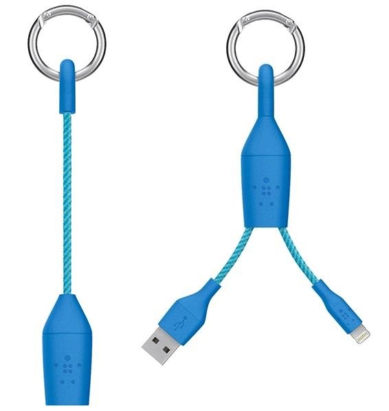 Кабель-брелок Belkin USB 2.0 Lightning Charge Carabiner Cable Blue (F8J173bt06INBLU)