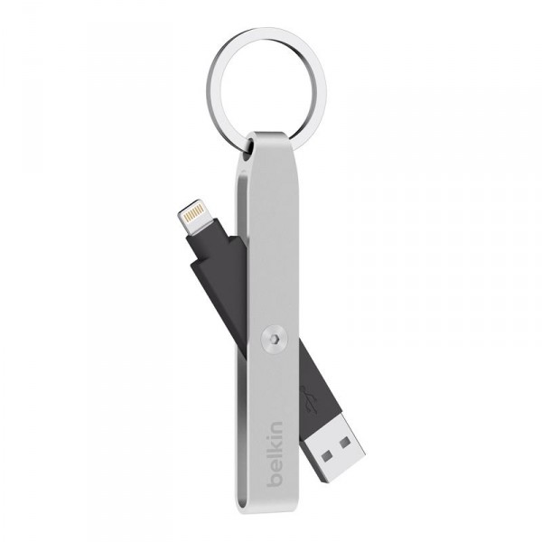 - Belkin USB 2.0 Lightning Charge Keychain Cable Silver (F8J172btSLV)