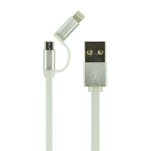 Дата-кабель Ldnio LC81 iPhone 6/MicroUSB 1 m Silver (48258)